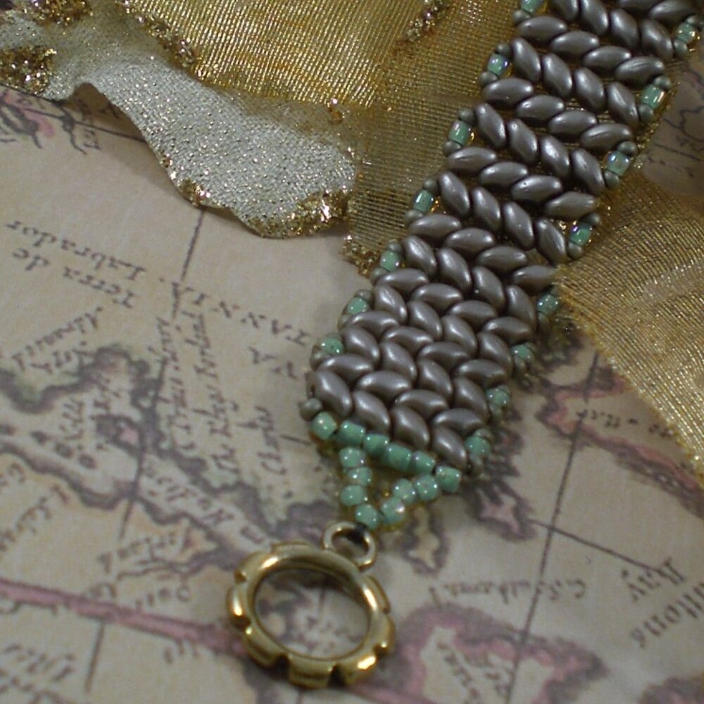 Chevron Hand Beaded Bracelet